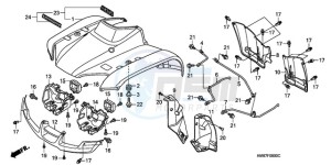 TRX250TM9 Australia - (U) drawing FRONT FENDER