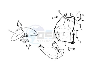 JET BASIX 50 drawing INNER LEG SHIELD / FRONT FENDER