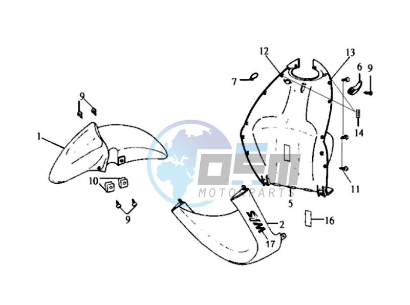 INNER LEG SHIELD / FRONT FENDER