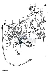 RGV250 1989 drawing SPEEDOMETER TACHOMETER