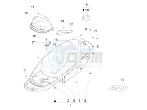 MP3 500 MAXI SPORT ABS (NAFTA) drawing Helmet housing - Undersaddle