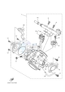 YFM700FWAD YFM70GPSJ GRIZZLY 700 EPS (B1AM) drawing THROTTLE BODY ASSY 1