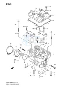 SV1000 (E2) drawing REAR CYLINDER HEAD