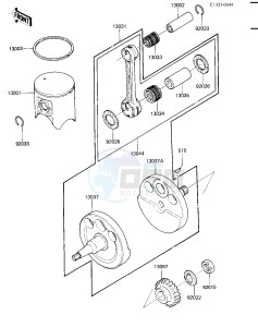 KX 500 A [KX500] (A2) [KX500] drawing CRANKSHAFT_PISTON -- 84 A2- -