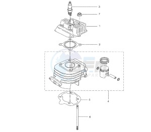 BW'S NAKED 50 drawing CYLINDER AND HEAD