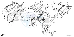 TRX420TE1E TRX420 ED drawing SIDE COVER/TANK COVER