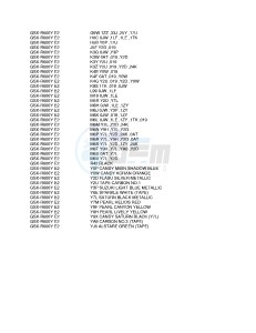 GSX-R600 (E2) drawing * COLOR CHART *