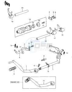 KDX 400 A [KDX400] (A1-A2) [KDX400] drawing GEAR CHANGE MECHANISM