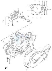 RM80 (P3-P28) drawing CRANKCASE COVER- WATER PUMP