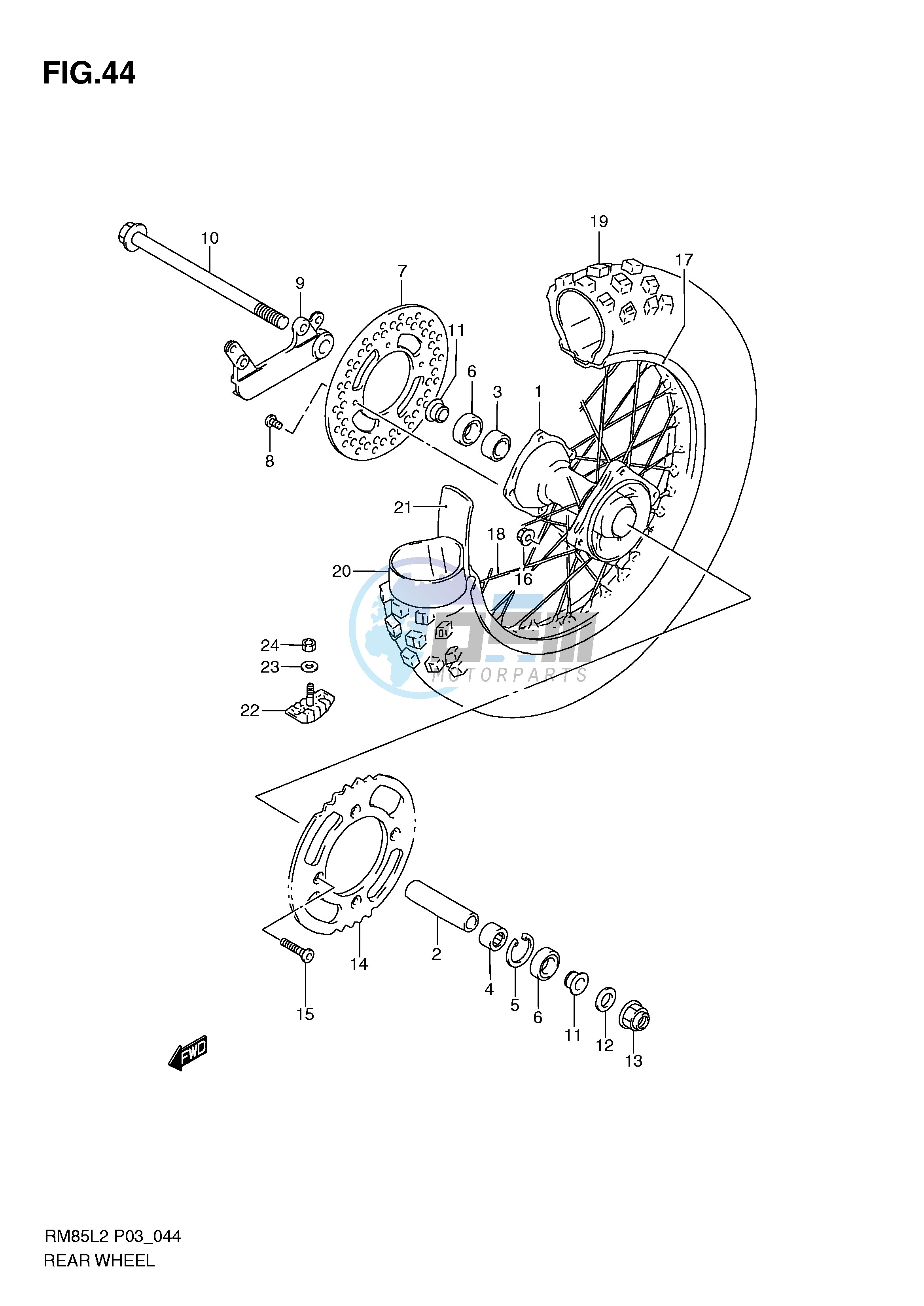 REAR WHEEL (RM85L2 P03)