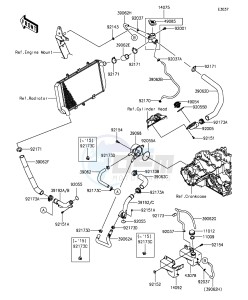 Z1000SX_ABS ZX1000MFF FR GB XX (EU ME A(FRICA) drawing Water Pipe