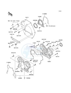 KAF 950 B [MULE 3010 DIESEL 4X4] (B1) [MULE 3010 DIESEL 4X4] drawing ENGINE COVER-- S- -