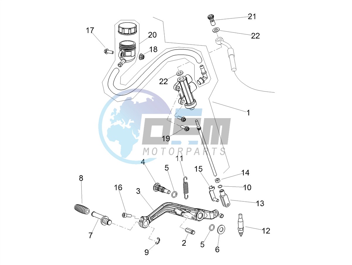 Rear master cylinder