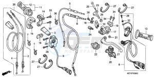 CRF450X9 Europe Direct - (ED) drawing HANDLE LEVER/SWITCH/CABLE