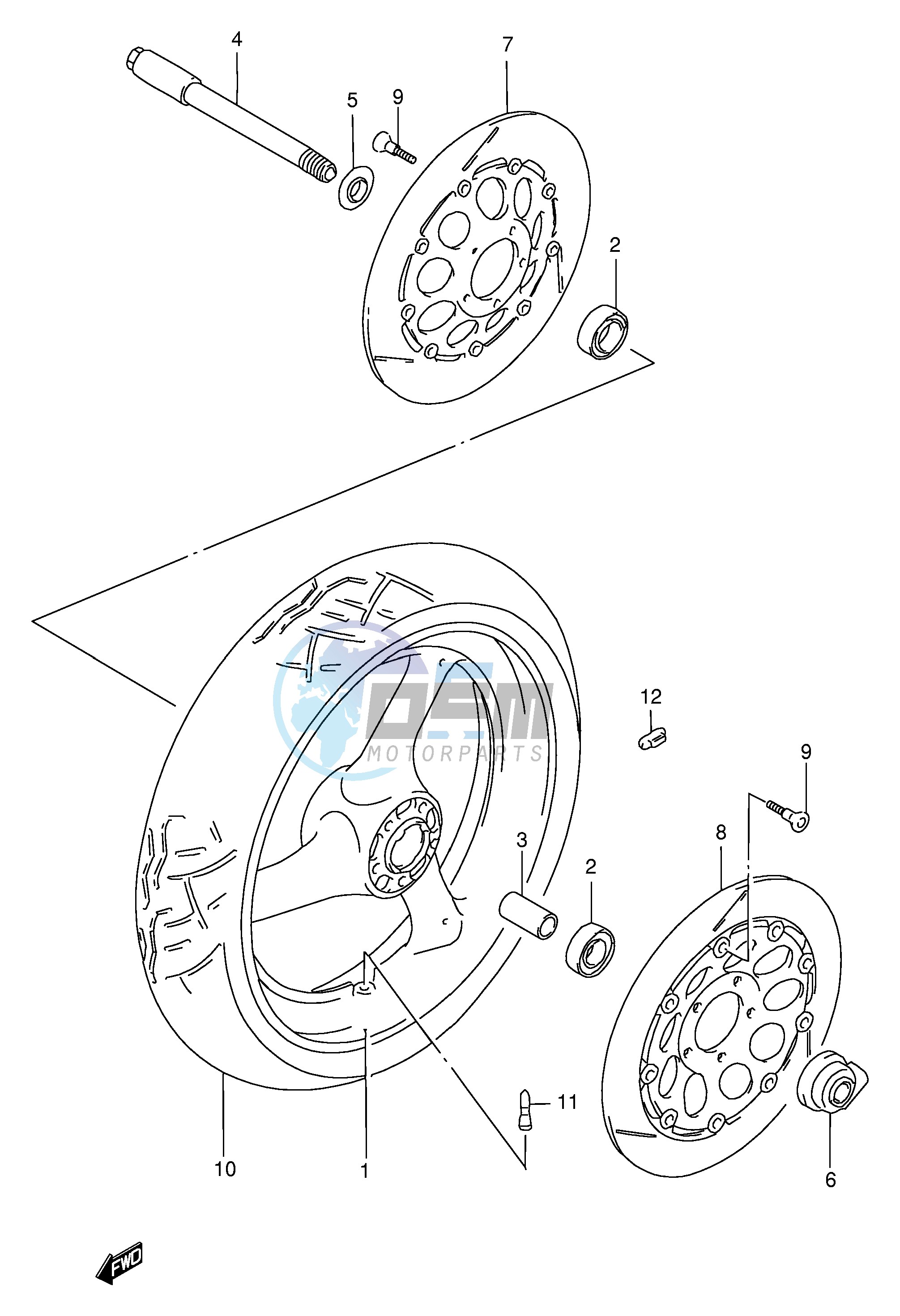 FRONT WHEEL (MODEL P R)