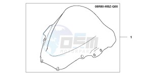 CB600F HORNET drawing HIGHWIND SCREEN