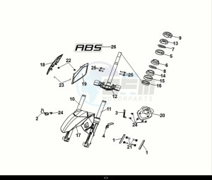 JET X 125 (XH12WW-EU) (E5) (M1) drawing STEERING STEM - FRONT CUSHION