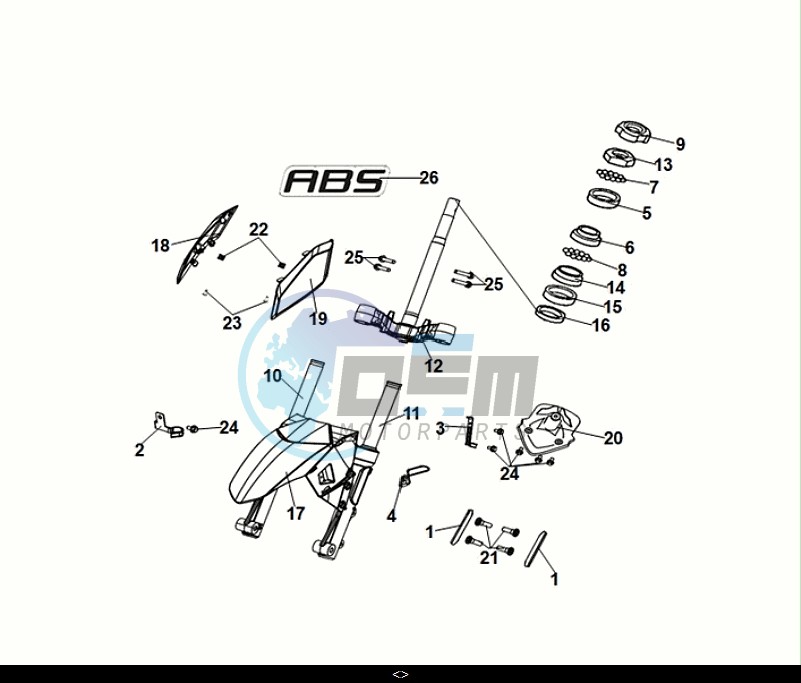 STEERING STEM - FRONT CUSHION