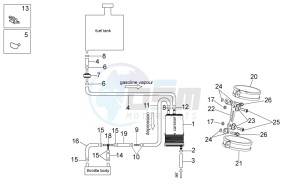 Tuono 1000 v4 R Std APRC drawing Fuel vapour recover system