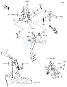 MULE SX 4x4 KAF400HHF EU drawing Brake Pedal