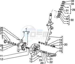 Zip 50 SP H2O Liquid cooling drawing Steering column - disc brake