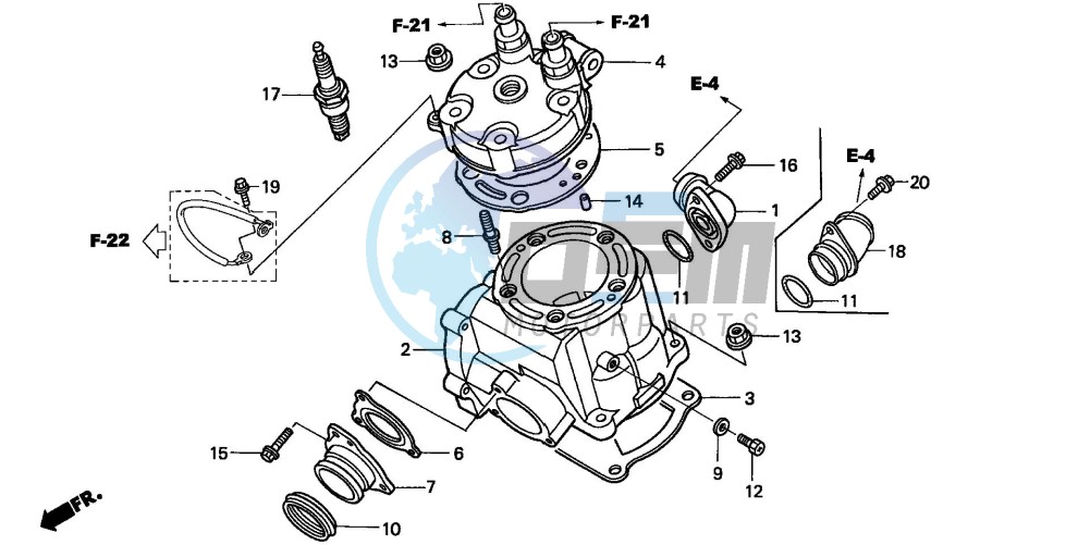 CYLINDER/CYLINDER HEAD (CR125R2,3)