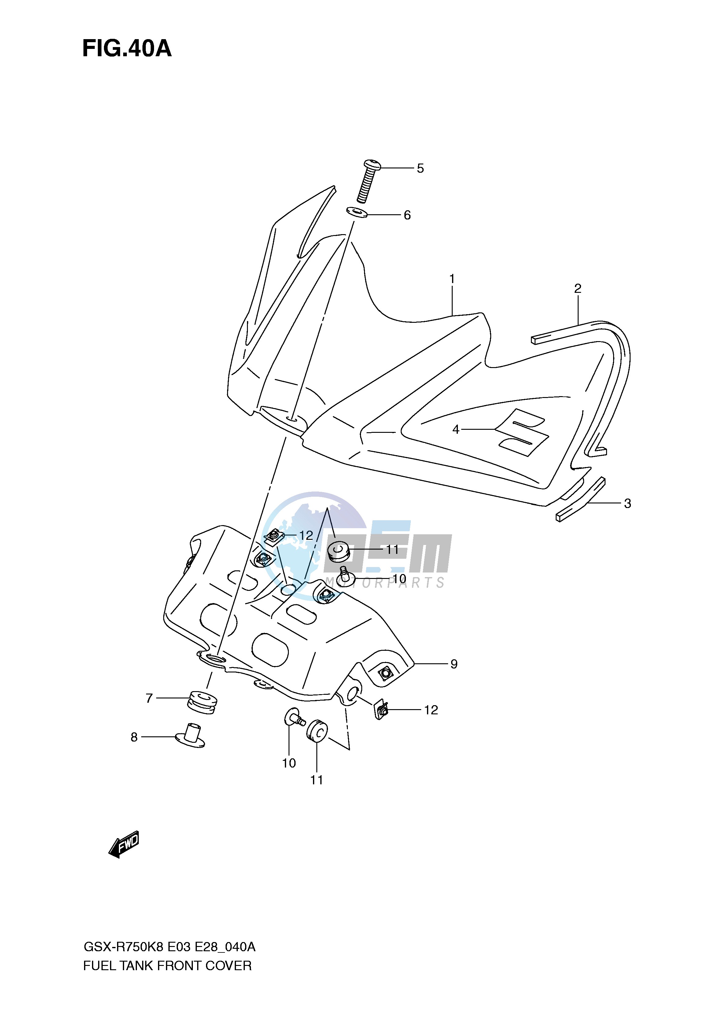 FUEL TANK FRONT C0VER (MODEL K9)