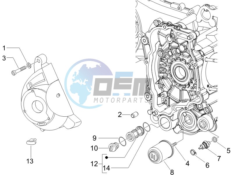 Flywheel magneto cover - Oil filter