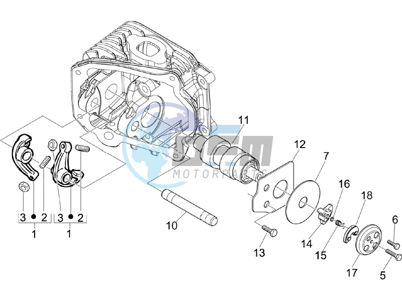 Camshaft - Rocking levers support unit