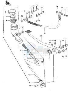 KZ 1000 A [KZ1000] (A1-A2A) [KZ1000] drawing REAR MASTER CYLINDER_BRAKE PEDAL -- 77-78 A1_A2_A2A- -