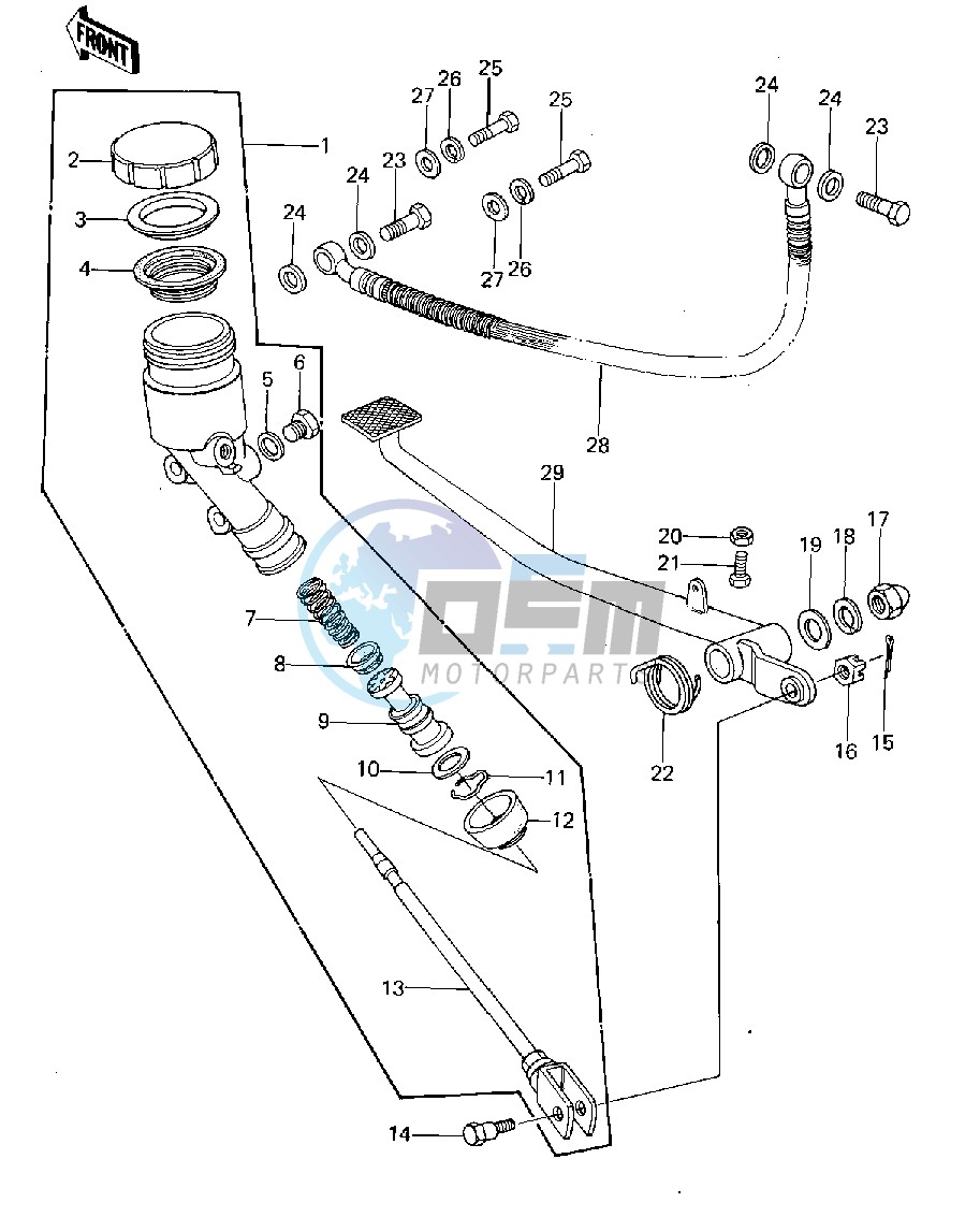 REAR MASTER CYLINDER_BRAKE PEDAL -- 77-78 A1_A2_A2A- -