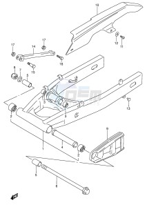 RF600R (E2) drawing REAR SWINGING ARM (MODEL T V)