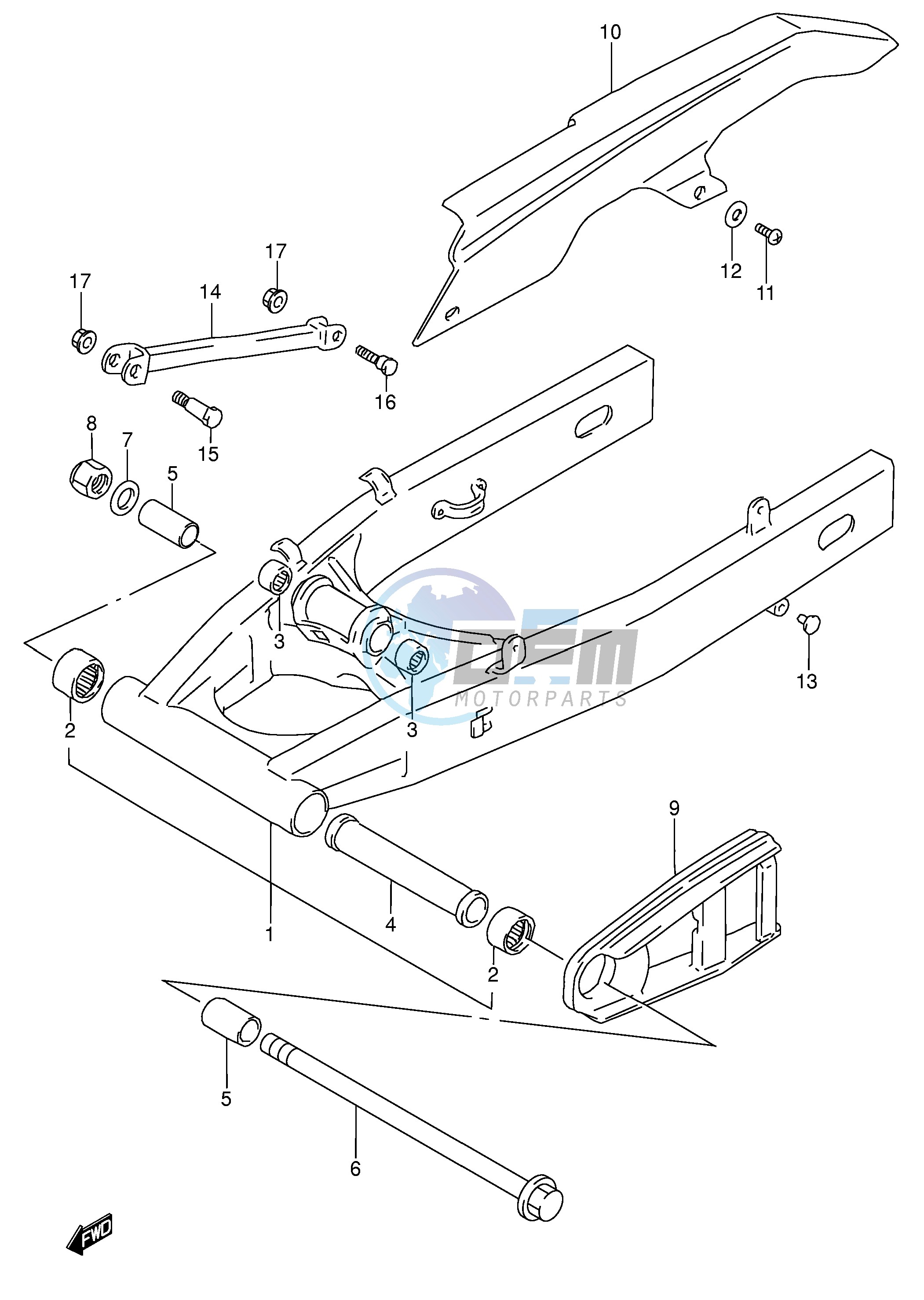 REAR SWINGING ARM (MODEL T V)