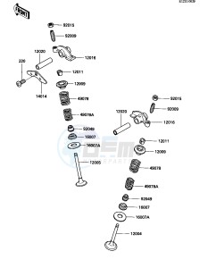 KLF 300 A [BAYOU 300] (A1) [BAYOU 300] drawing ROCKER ARMS_VALVES