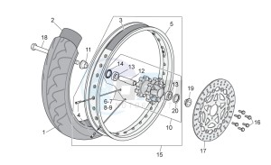 RX-SX 125 2008-2010 drawing Front wheel