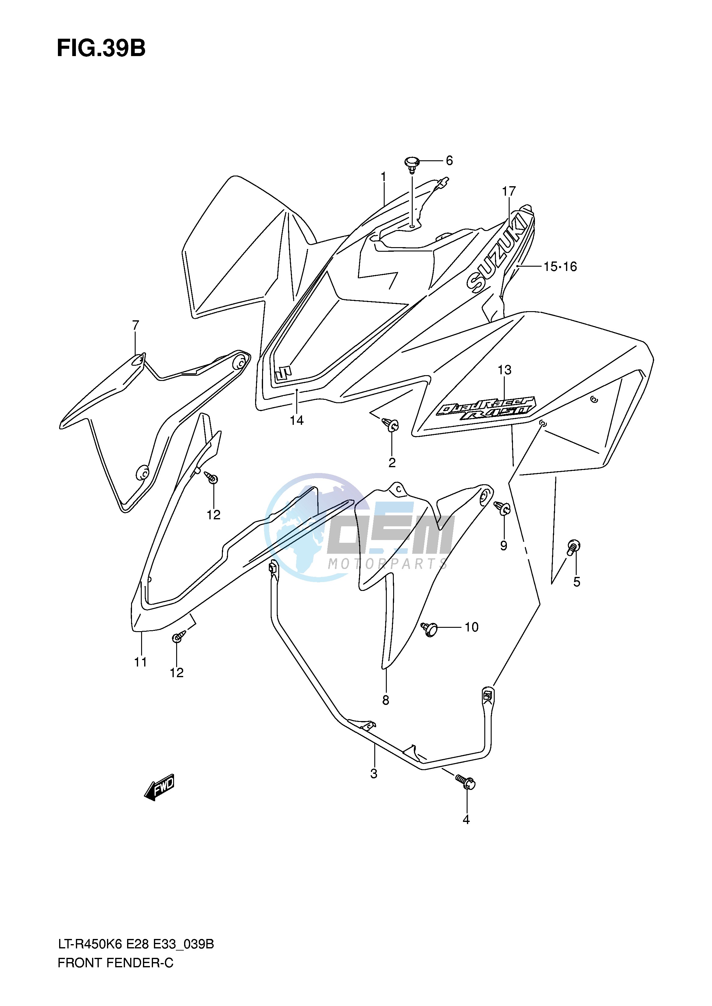 FRONT FENDER (LT-R450K8)