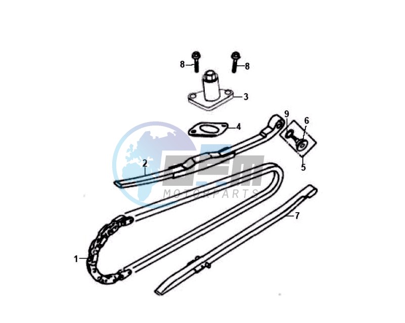 CHAIN / CHAIN TENSIONER / CHAIN GUIDE