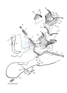 XP530D-A (BC39) drawing STEERING HANDLE & CABLE