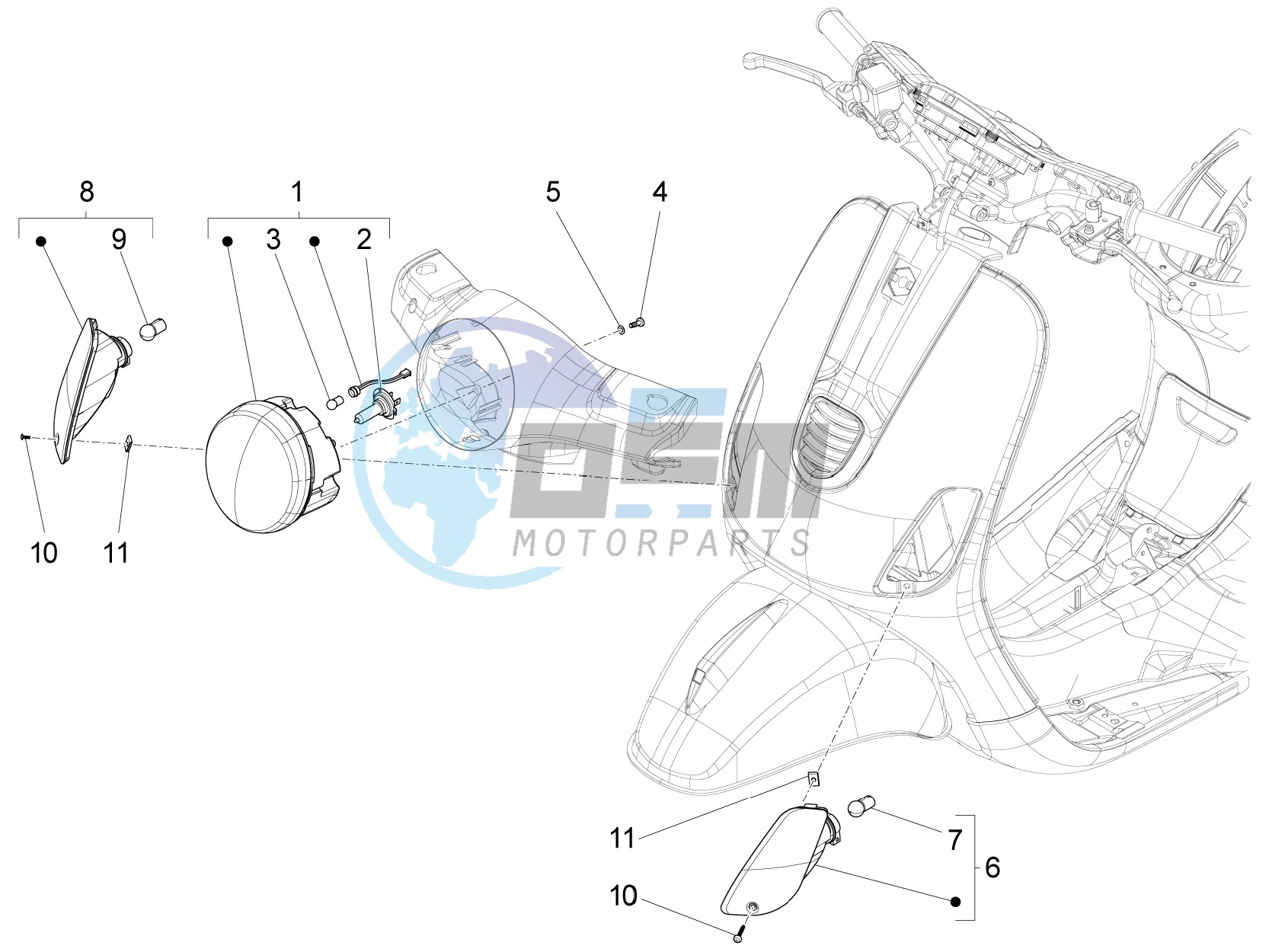 Front headlamps - Turn signal lamps