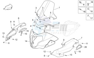 Shiver 750 GT drawing Front body - Front fairing