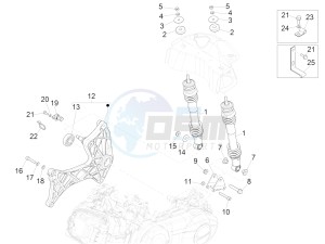 GTS 300 SUPER-TECH IE ABS E4 (APAC) drawing Rear suspension - Shock absorber/s