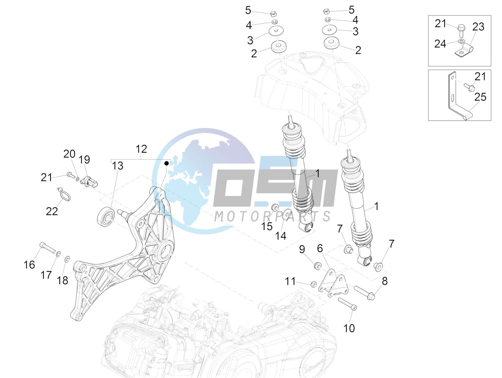 Rear suspension - Shock absorber/s