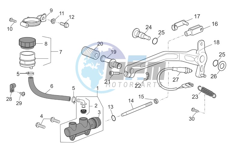 Rear master cylinder