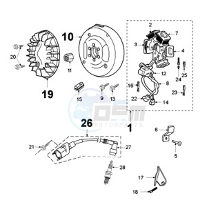 FOX N BN drawing FLYWHEEL MAGNETO WITH PICKUP COIL