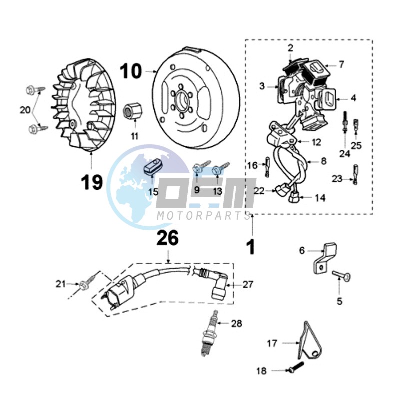 FLYWHEEL MAGNETO WITH PICKUP COIL