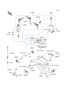 ZR 1000 A [Z1000] (A1-A3) A3 drawing IGNITION SWITCH_LOCKS_REFLECTORS-- A3- -