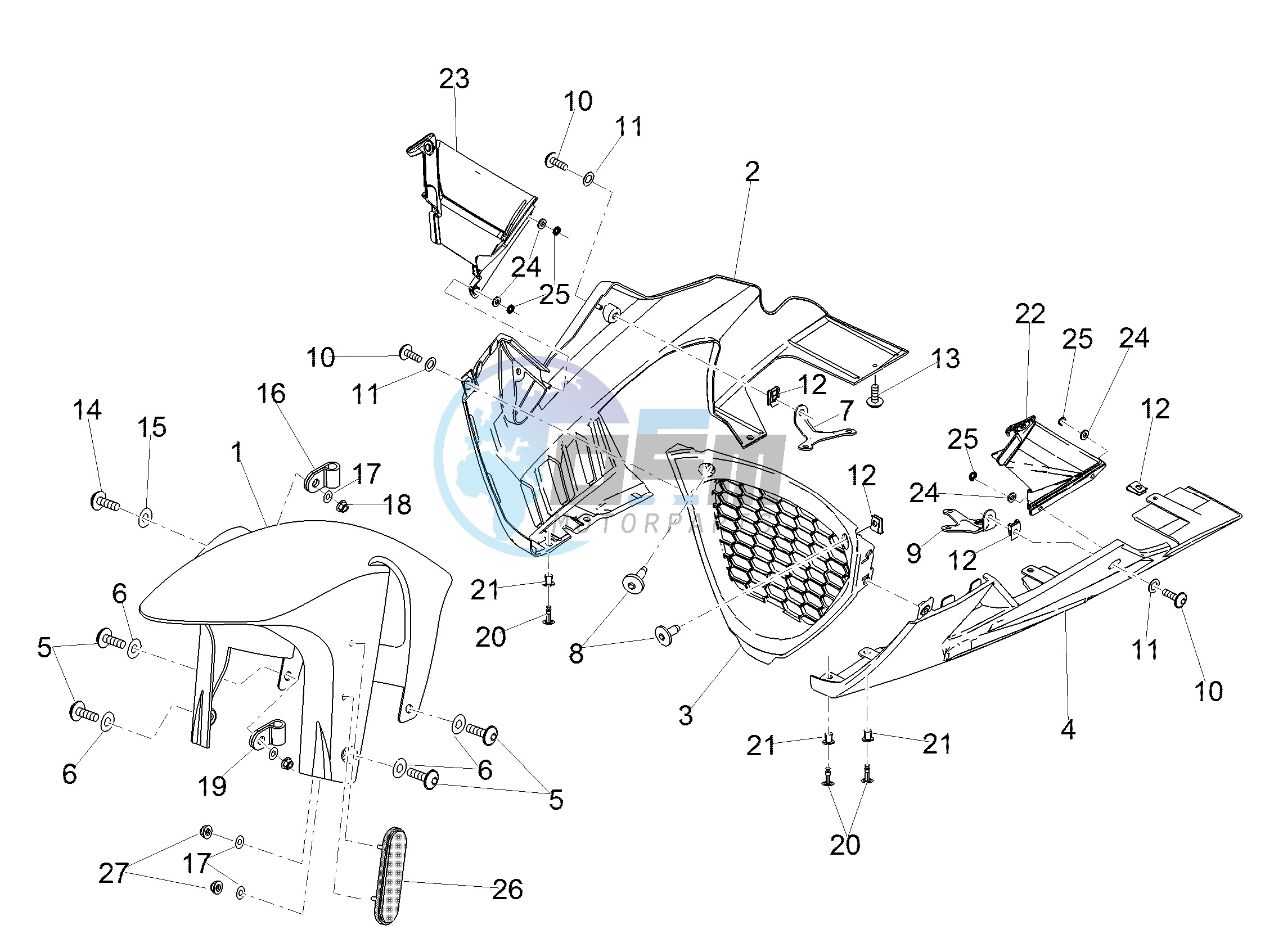 Front mudguard-Pillar