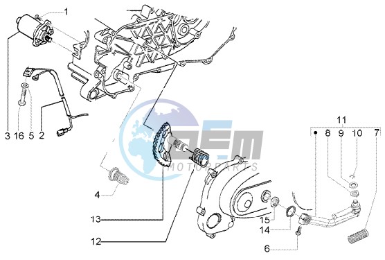 Starting motor-starter lever