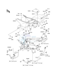 KSV 700 C [KFX700] (C6F) C6F drawing REAR FENDER-- S- -