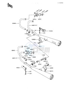 KZ 550 A (A3-A4) drawing MUFFLERS -- 82-83 A3_A4- -